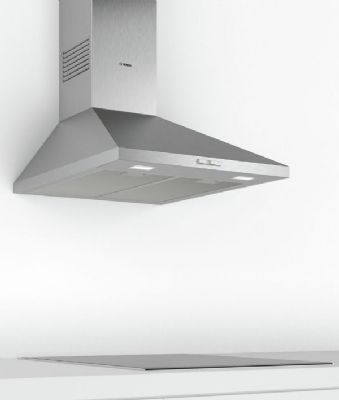 BOSCH SERIE 2 BRUSHED STEEL PYRAMID EXTRACTOR 60cm WIDE, DWP64BC50B BOSCH SERIE 2 BRUSHED STEEL PYRAMID EXTRACTOR 60cm WIDE, DWP64BC50B