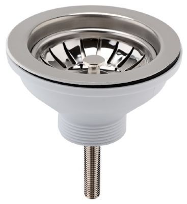  NUIE CHROME FINISH STAINLESS STEEL 90mm BASKET STRAINER WASTE without OVERFLOW, FW313 *SPECIAL OFFER*