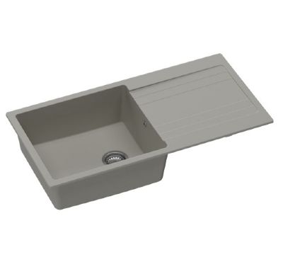 GRANMASTER RIVA XL INSET TRUFFLE QUARTZ SINGLE BOWL SINGLE DRAINER SINK, GRA0014