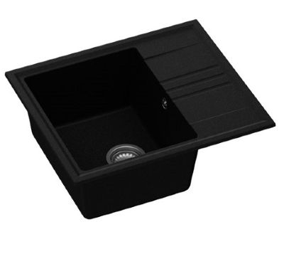 GRANMASTER LUKA 90 INSET BLACK METALLIC QUARTZ SINGLE BOWL SINGLE DRAINER COMPACT SINK, GRA0045