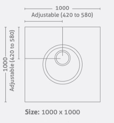 IMPEY AQUA-DEC EASY FIT WETROOM FLOOR FORMER 1000mm x 1000mm, ADE1010GRY IMPEY AQUA-DEC EASY FIT WETROOM FLOOR FORMER 1000mm x 1000mm, ADE1010GRY