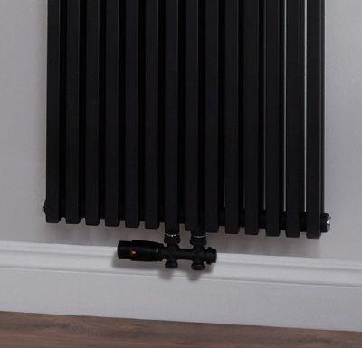 ULTRAHEAT TWIN VALVE MATT BLACK TRV RADIATOR VALVE SET, TWU850TB ULTRAHEAT TWIN VALVE MATT BLACK TRV RADIATOR VALVE SET, TWU850TB