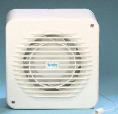 VECTAIRE 'MF' SUPER SILENT CENTRIFUGAL WHITE, 2 SPEED CORD or REMOTE 10cm/12cm BATHROOM/KITCHEN EXTRACTOR FAN, MF2502C