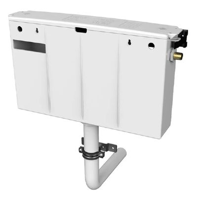 THOMAS DUDLEY OSMO T1 DUAL FLUSH CONCEALED PNEUMATIC CISTERN excludes PUSH BUTTON with WHITE PVC INLET, 377201