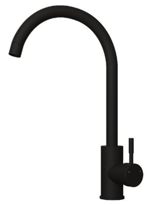 ELLSI TIVOLI MATT BLACK MONO SINGLE LEVER SIDE ACTION KITCHEN SINK MIXER TAP with SWIVEL SPOUT, PDT-000056 (WRAS approved)