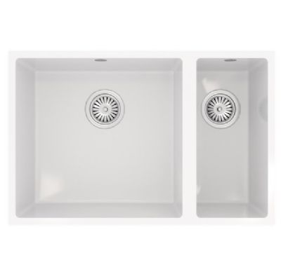 ELLSI COMITE GLOSS WHITE 1.5 BOWL INSET/UNDERMOUNTED SINK, PDT-000104