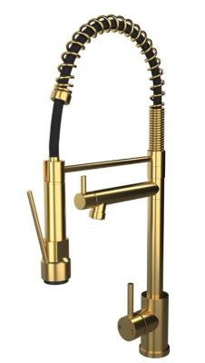 ELLSI GRANDE BRUSHED BRASS MONO SINGLE LEVER KITCHEN SINK MIXER TAP with SWIVEL SPOUT & DIRECTIONAL SPRAY, PDT-000267 *SPECIAL OFFER*