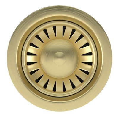 ELLSI BRUSHED BRASS FINISH STAINLESS STEEL 90mm BASKET STRAINER WASTE with ROUND & RECTANGULAR OVERFLOW OPTIONS, PDT-000295 ELLSI BRUSHED BRASS FINISH STAINLESS STEEL 90mm BASKET STRAINER WASTE with ROUND & RECTANGULAR OVERFLOW OPTIONS, PDT-000295