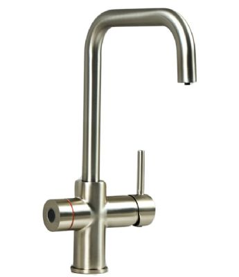 ELLSI IMPROMTA Biometric Controlled Brushed Steel 3-in-1 Instant Hot Water 'D' Shaped Kitchen Tap with Boiler & Filter, PDT-001083-215(BIO)-52