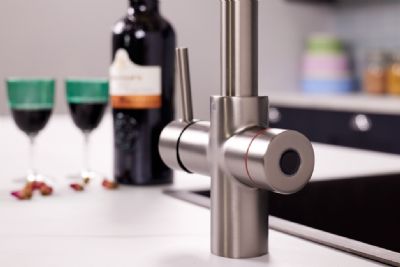 ELLSI IMPROMTA Biometric Controlled Gun Metal 4-in-1 Instant Hot Water 'D' Shaped Kitchen Tap with Boiler & Filter, PDT-001089-215(BIO)-52 ELLSI IMPROMTA Biometric Controlled Gun Metal 4-in-1 Instant Hot Water 'D' Shaped Kitchen Tap with Boiler & Filter, PDT-001089-215(BIO)-52
