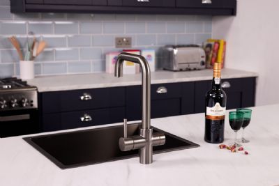 ELLSI IMPROMTA Biometric Controlled Gun Metal 4-in-1 Instant Hot Water 'D' Shaped Kitchen Tap with Boiler & Filter, PDT-001089-215(BIO)-52 ELLSI IMPROMTA Biometric Controlled Gun Metal 4-in-1 Instant Hot Water 'D' Shaped Kitchen Tap with Boiler & Filter, PDT-001089-215(BIO)-52