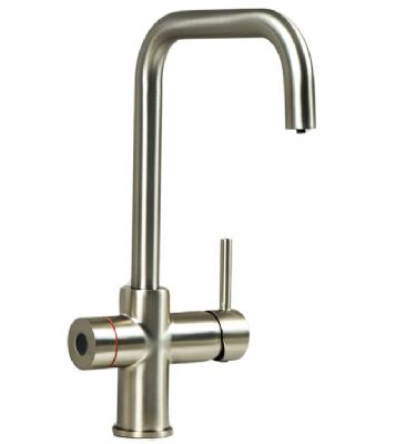 ELLSI IMPROMTA Biometric Controlled Brushed Steel 4-in-1 Instant Hot Water 'D' Shaped Kitchen Tap with Boiler & Filter, PDT-001090-215(BIO)-52