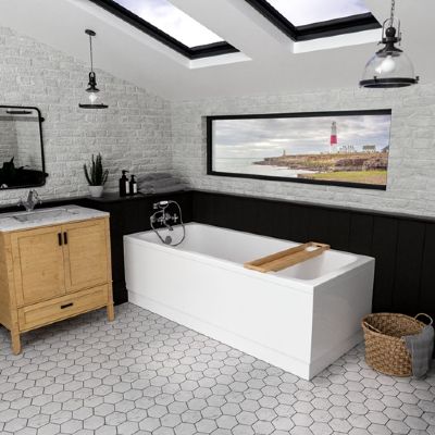 BEAUFORT PORTLAND SINGLE ENDED WHITE 1700mm x 700mm x 5mm BATH, 42.0016 BEAUFORT PORTLAND SINGLE ENDED WHITE 1700mm x 700mm x 5mm BATH, 42.0016