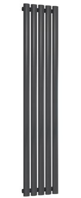 REINA NEVA ANTHRACITE SINGLE PANEL VERTICAL DESIGNER RADIATOR H1500mm x W295mm, RND-NV2915A