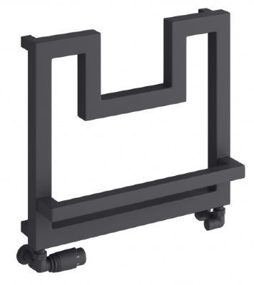   REINA TICINO ANTHRACITE MILD STEEL DESIGNER TOWEL WARMER H450mm x W500mm, RND-TCN4550A **SPECIAL OFFER**
