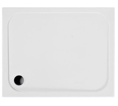 CORAM FLAT TOP WHITE STONE RESIN 1000mm x 800mm x 50mm RECTANGULAR SHOWER TRAY, YA108WHI
