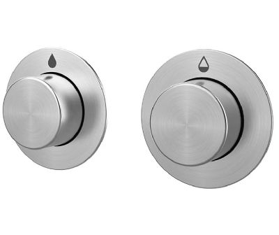 THOMAS DUDLEY REMORA SATIN STAINLESS STEEL VANTAGE/MINIFLO DUAL FLUSH 55mm ROUND PUSH BUTTONS, 330018