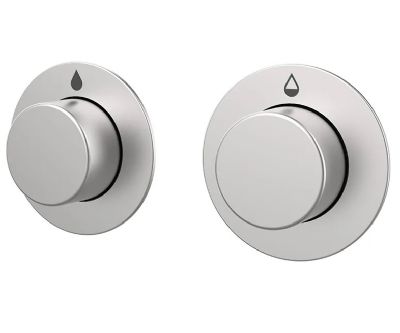 THOMAS DUDLEY REMORA POLISHED STAINLESS STEEL VANTAGE/MINIFLO DUAL FLUSH 55mm ROUND PUSH BUTTONS, 330017