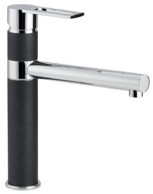 CARRON PHOENIX RENO CHROME & BLACK SINGLE LEVER MONO SINK MIXER TAP with SWIVEL SPOUT, 115.0189.492