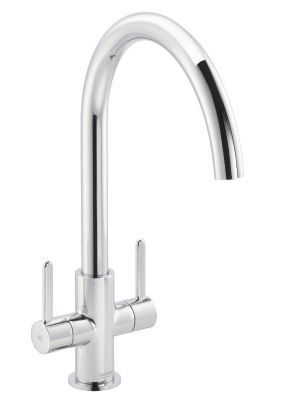 CARRON PHOENIX ROSOLINA 'J' SPOUT CHROME MONO SINK MIXER TAP with SWIVEL SPOUT, 115.0605.452