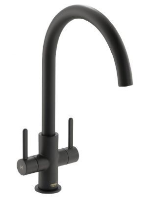 CARRON PHOENIX ROSOLINA 'J' SPOUT MATT BLACK MONO SINK MIXER TAP with SWIVEL SPOUT, 115.0605.454