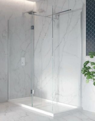 SCUDO S8 700mm SINGLE WETROOM with HINGED RETURN PANEL, 70018WETSET