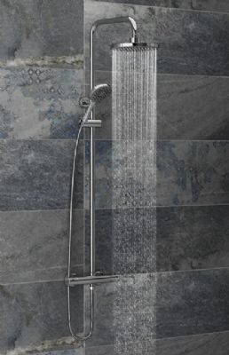 EVO ROUND CHROME VERNET EXPOSED THERMOSTATIC BAR SHOWER VALVE with KIT, SHW002CP