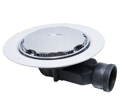 IMPEY LEVEL-DEC/AQUA-DEC EASY FIT CHROME SLIMLINE VINYL FLOOR GULLY with HORIZONTAL OUTLET, SLW2VCP/H