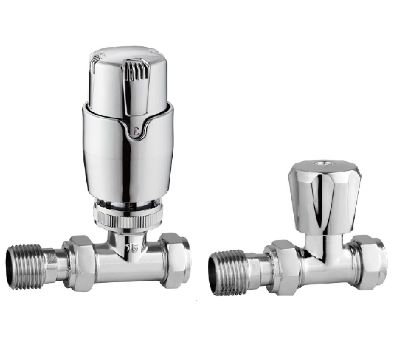 TAILORED THERMOSTATIC CONTROLLED CHROME STRAIGHT RADIATOR VALVES, 0080 (TB)