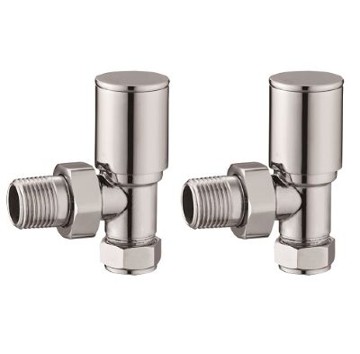 TAILORED MODERN ROUND CHROME ANGLED RADIATOR VALVES, 0094 (TB)