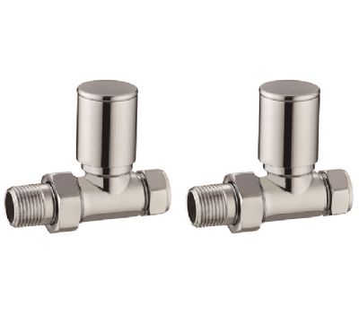 TAILORED MODERN ROUND CHROME STRAIGHT RADIATOR VALVES, 0095 (TB)