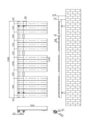 TAILORED WELLINGTON ANTHRACITE GREY DESIGNER OFFSET TOWEL WARMER/RADIATOR H1292mm x W500mm, 2099 (TB) TAILORED WELLINGTON ANTHRACITE GREY DESIGNER OFFSET TOWEL WARMER/RADIATOR H1292mm x W500mm, 2099 (TB)
