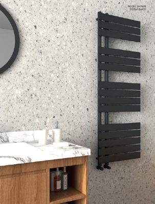 TAILORED WELLINGTON BLACK DESIGNER OFFSET TOWEL WARMER/RADIATOR H1292mm x W500mm, 2143 (TB) TAILORED WELLINGTON BLACK DESIGNER OFFSET TOWEL WARMER/RADIATOR H1292mm x W500mm, 2143 (TB)