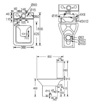 TAILORED PLUMB ESSENTIALS SHORT PROJECTION SQUARE RIMLESS CLOSE COUPLED SQUARE SHAPED WC with SOFT CLOSE SEAT, 6061 (TB) TAILORED PLUMB ESSENTIALS SHORT PROJECTION SQUARE RIMLESS CLOSE COUPLED SQUARE SHAPED WC with SOFT CLOSE SEAT, 6061 (TB)