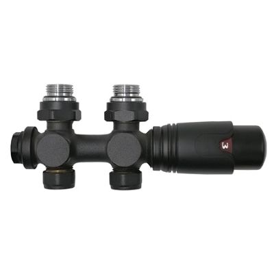 ULTRAHEAT TWIN VALVE MATT BLACK TRV RADIATOR VALVE SET, TWU850TB