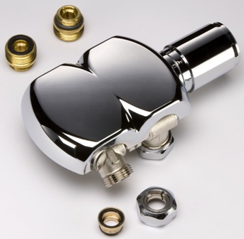 ULTRAHEAT INTERAXIAL CHROME SWIVEL 50 RADIATOR VALVES, UDC927 (Set)