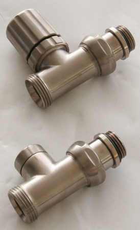 ULTRAHEAT DECOR BRUSHED MATT STRAIGHT RADIATOR VALVES, UDS851 (Pair)