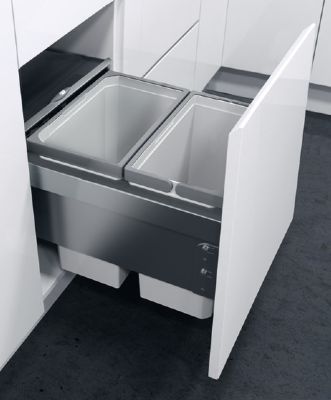 HAFELE VAUTH-SAGEL 2 x 10L LAVA GREY SOFT CLOSING PULL-OUT WASTE BIN, 503.04.303