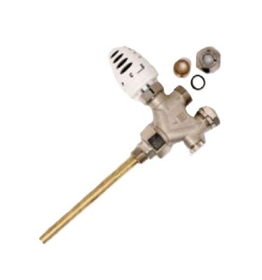 ULTRAHEAT WHITE/NICKEL 4 WAY RADIATOR VALVE with THERMOSTAT for DUAL FUEL, 4W-TRV+