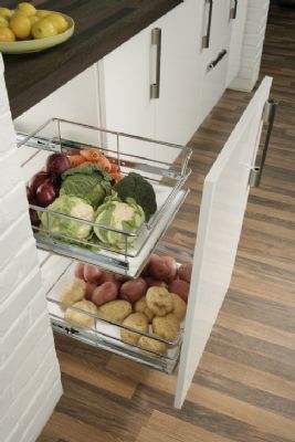 HAFELE 300mm CHROME LINEAR WIRE SOFT CLOSING PULL OUT STORAGE BASKET SET with FRONT FIX OPTION, 540.18.201 HAFELE 300mm CHROME LINEAR WIRE SOFT CLOSING PULL OUT STORAGE BASKET SET with FRONT FIX OPTION, 540.18.201