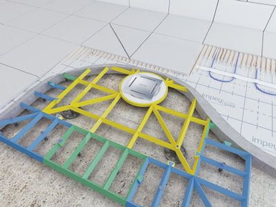 IMPEY AQUA-GRADE SQUARE SYSTEM - NO WALLS - FOUR FALLS 1200mm x 1200mm for TILED & VINYL FLOORS, AG120120/4F IMPEY AQUA-GRADE SQUARE SYSTEM - NO WALLS - FOUR FALLS 1200mm x 1200mm for TILED & VINYL FLOORS, AG120120/4F