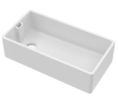 NUIE WHITE BELFAST CERAMIC SINK with WEIR OVERFLOW - W895 x D460 x H245mm, BE10036 (UF)