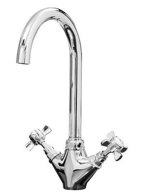 EVO COLONIAL CHROME TRADITIONAL MONO KITCHEN SINK MIXER TAP with SWIVEL SPOUT, KTAP002CP