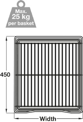 HAFELE 600mm CHROME LINEAR WIRE PULL OUT STORAGE BASKET SET, 540.17.418 HAFELE 600mm CHROME LINEAR WIRE PULL OUT STORAGE BASKET SET, 540.17.418