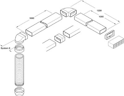HAFELE SYSTEM 6/6a, 150mm WHITE AIRBRICK OUTLET 3m RIGID/FLEXIBLE DUCTING SET with BROWN BRICK OPTION, 565.30.724 HAFELE SYSTEM 6/6a, 150mm WHITE AIRBRICK OUTLET 3m RIGID/FLEXIBLE DUCTING SET with BROWN BRICK OPTION, 565.30.724
