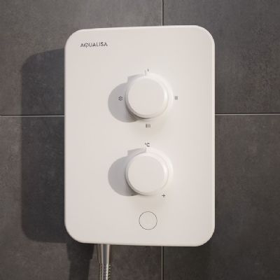 AQUALISA E1 WHITE & STAINLESS STEEL 8.5KW ELECTRIC SHOWER, E1W85 *SPECIAL OFFER* AQUALISA E1 WHITE & STAINLESS STEEL 8.5KW ELECTRIC SHOWER, E1W85 *SPECIAL OFFER*