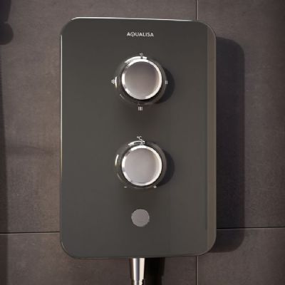 AQUALISA E2 GREY & STAINLESS STEEL 9.5KW ELECTRIC SHOWER with 3 MODE HANDSET, E2G95 AQUALISA E2 GREY & STAINLESS STEEL 9.5KW ELECTRIC SHOWER with 3 MODE HANDSET, E2G95