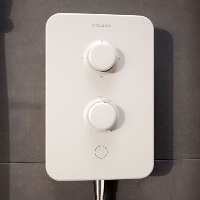 AQUALISA E2 WHITE & STAINLESS STEEL 8.5KW ELECTRIC SHOWER with 3 MODE HANDSET, E2W85 *SPECIAL OFFER* AQUALISA E2 WHITE & STAINLESS STEEL 8.5KW ELECTRIC SHOWER with 3 MODE HANDSET, E2W85 *SPECIAL OFFER*