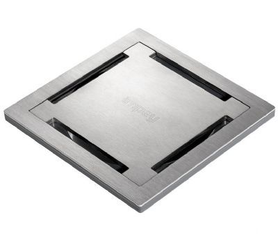 IMPEY AQUA-DEC EASY FIT 'STAMP' BRUSHED STAINLESS STEEL TILED FLOOR GULLY with VERTICAL OUTLET, QUAD05BSS/V IMPEY AQUA-DEC EASY FIT 'STAMP' BRUSHED STAINLESS STEEL TILED FLOOR GULLY with VERTICAL OUTLET, QUAD05BSS/V