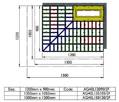 IMPEY AQUA-GRADE 400mm LINEAR DRAIN SYSTEM - TWO WALLS - TWO FALLS 1200mm x 900mm for TILED FLOORS with WASTE, AG40L12090/2F IMPEY AQUA-GRADE 400mm LINEAR DRAIN SYSTEM - TWO WALLS - TWO FALLS 1200mm x 900mm for TILED FLOORS with WASTE, AG40L12090/2F